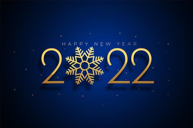 Feliz año nuevo 2022 efecto de texto estilo copo de nieve