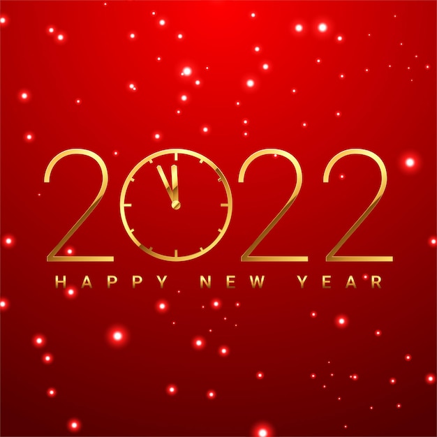 Feliz año nuevo 2022 elegante texto dorado con luz