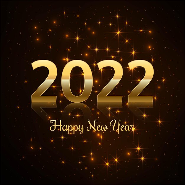 Feliz año nuevo 2022 fondo brillante de vacaciones de tarjeta