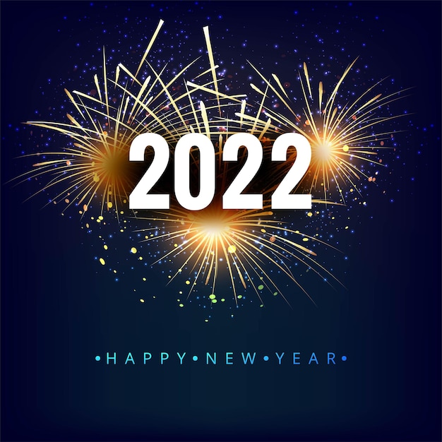 Feliz año nuevo 2022 fondo brillante de vacaciones de tarjeta