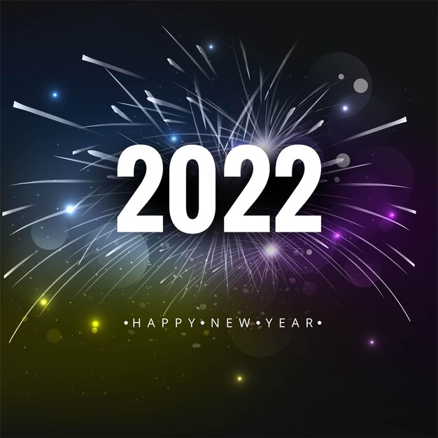 Feliz año nuevo 2022 fondo brillante de vacaciones de tarjeta