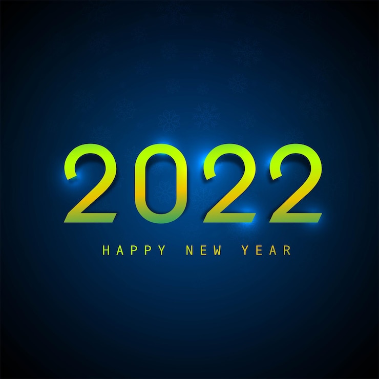 Vector gratuito feliz año nuevo 2022 fondo brillante de vacaciones de tarjeta