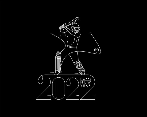 Feliz año nuevo 2022 - Fondo de la liga de campeones de cricket.