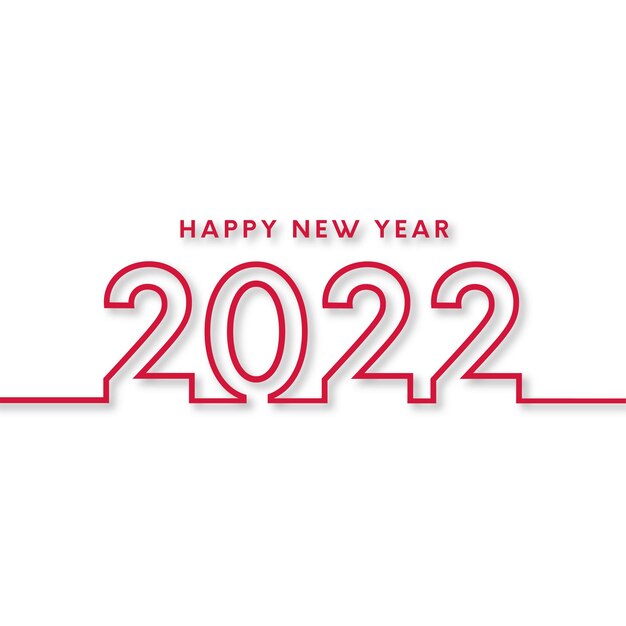 Feliz año nuevo 2022 fondo con líneas rojas