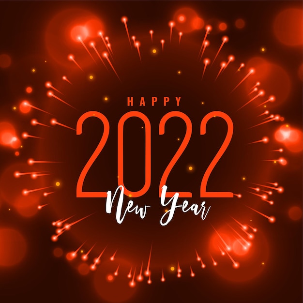 Feliz año nuevo 2022 fondo rojo brillante