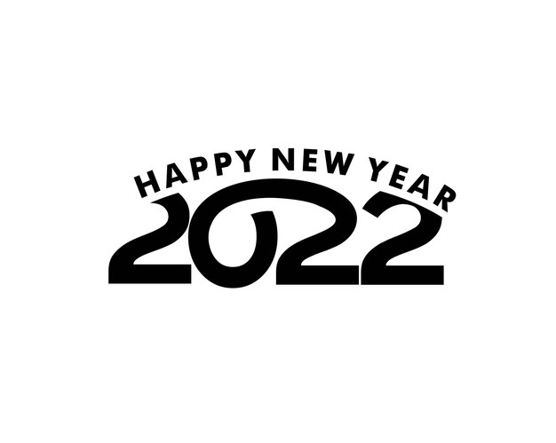 Feliz año nuevo 2022 golpeteo de diseño de tipografía de texto, ilustración vectorial.