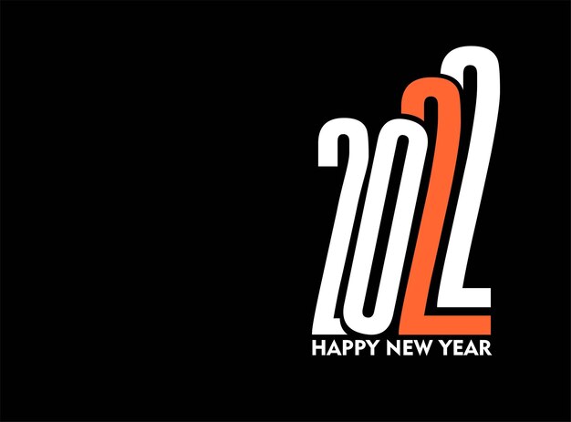 Feliz año nuevo 2022 golpeteo de diseño de tipografía de texto, ilustración vectorial.