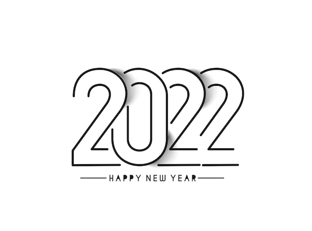 Feliz año nuevo 2022 golpeteo de diseño de tipografía de texto, ilustración vectorial.