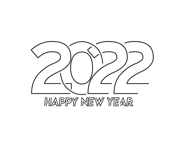 Feliz año nuevo 2022 golpeteo de diseño de tipografía de texto, ilustración vectorial.