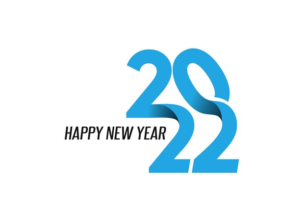 Feliz año nuevo 2022 golpeteo de diseño de tipografía de texto, ilustración vectorial.