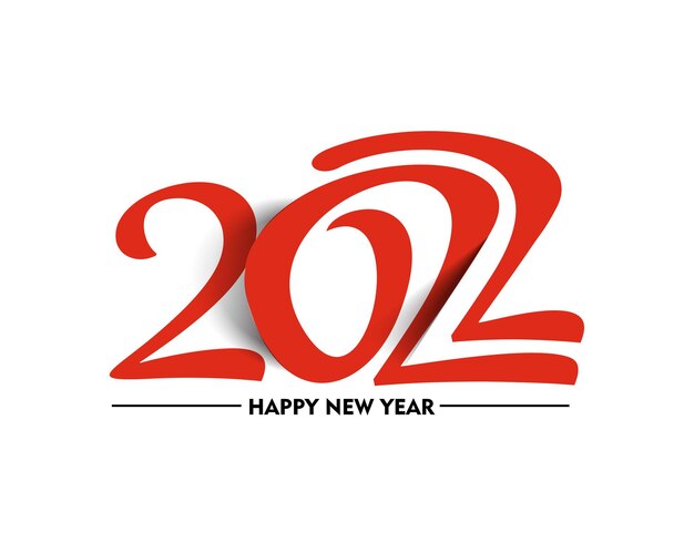 Feliz año nuevo 2022 golpeteo de diseño de tipografía de texto, ilustración vectorial.