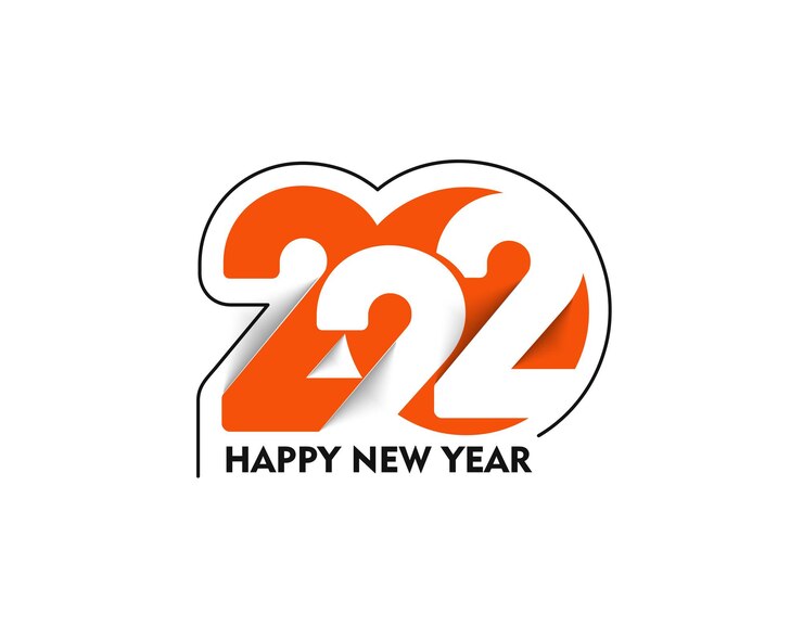 Vector gratuito feliz año nuevo 2022 golpeteo de diseño de tipografía de texto, ilustración vectorial.