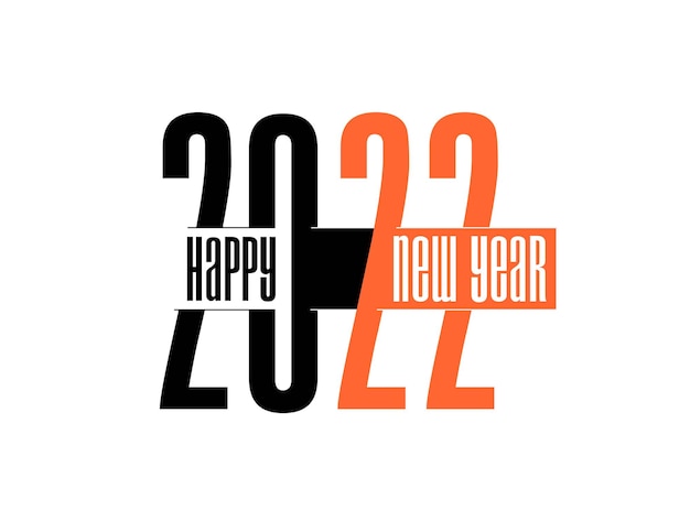 Feliz año nuevo 2022 golpeteo de diseño de tipografía de texto, ilustración vectorial.