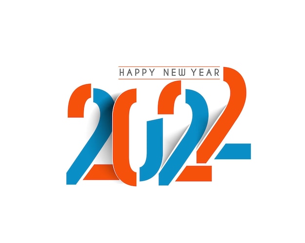 Feliz año nuevo 2022 golpeteo de diseño de tipografía de texto, ilustración vectorial.