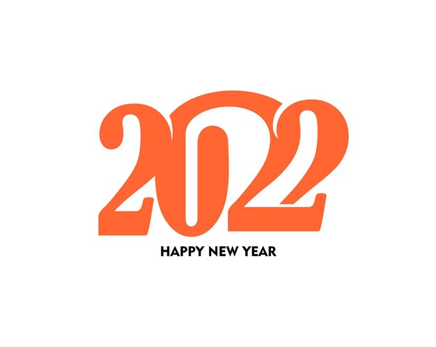 Feliz año nuevo 2022 golpeteo de diseño de tipografía de texto, ilustración vectorial.