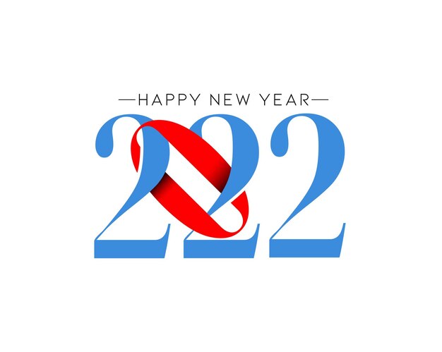 Feliz año nuevo 2022 golpeteo de diseño de tipografía de texto, ilustración vectorial.