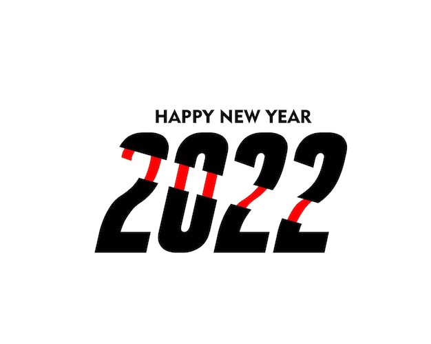 Vector gratuito feliz año nuevo 2022 golpeteo de diseño de tipografía de texto, ilustración vectorial.