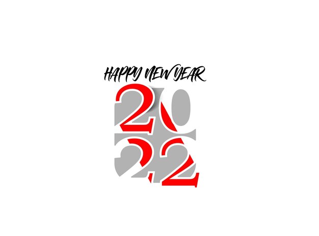 Feliz año nuevo 2022 golpeteo de diseño de tipografía de texto, ilustración vectorial.