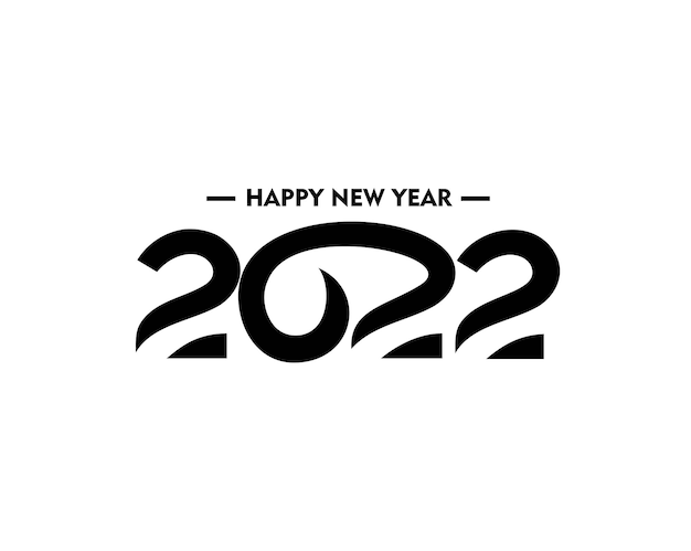 Feliz año nuevo 2022 golpeteo de diseño de tipografía de texto, ilustración vectorial.