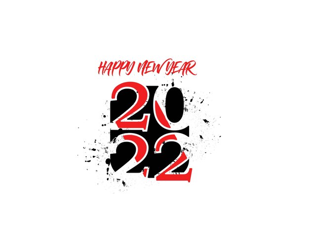 Feliz año nuevo 2022 golpeteo de diseño de tipografía de texto, ilustración vectorial.