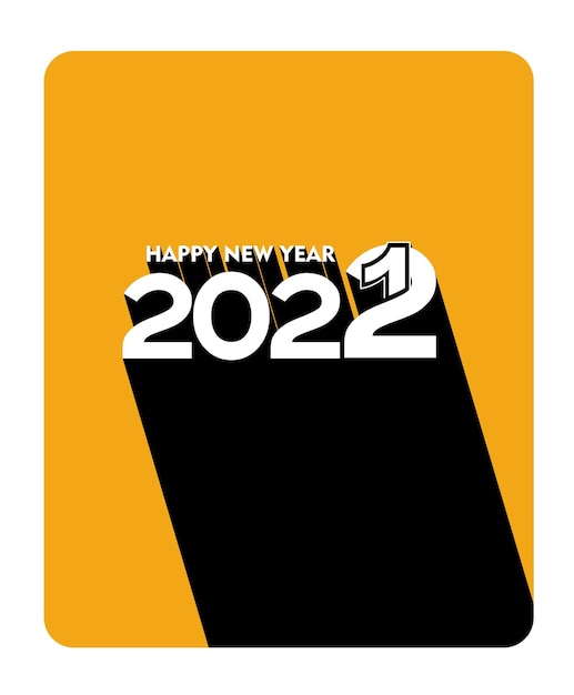 Feliz año nuevo 2022 golpeteo de diseño de tipografía de texto, ilustración vectorial.