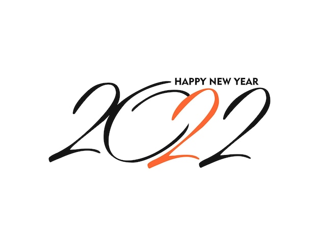 Feliz año nuevo 2022 golpeteo de diseño de tipografía de texto, ilustración vectorial.