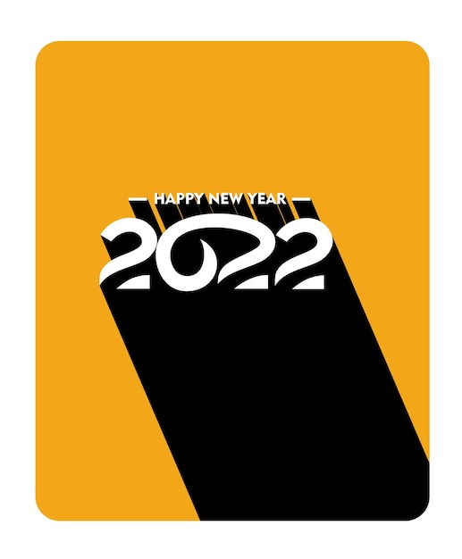 Vector gratuito feliz año nuevo 2022 golpeteo de diseño de tipografía de texto, ilustración vectorial.