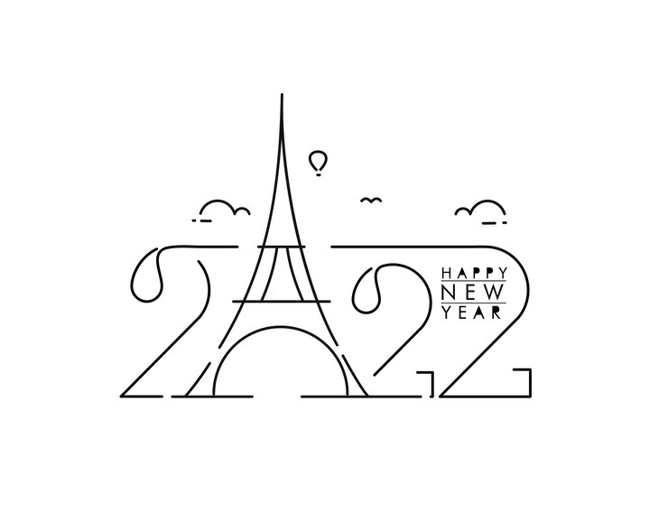 Vector gratuito feliz año nuevo 2022 golpeteo de diseño de tipografía de texto, ilustración vectorial.