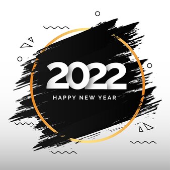 Feliz año nuevo 2022 marco con fondo de salpicaduras