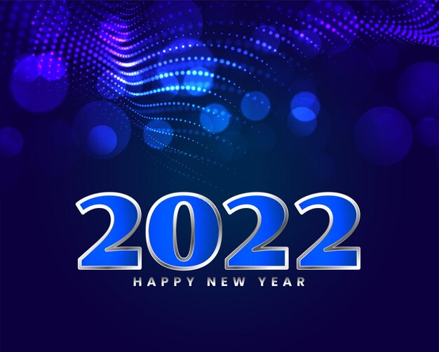 Feliz año nuevo 2022 saludo fondo brillante