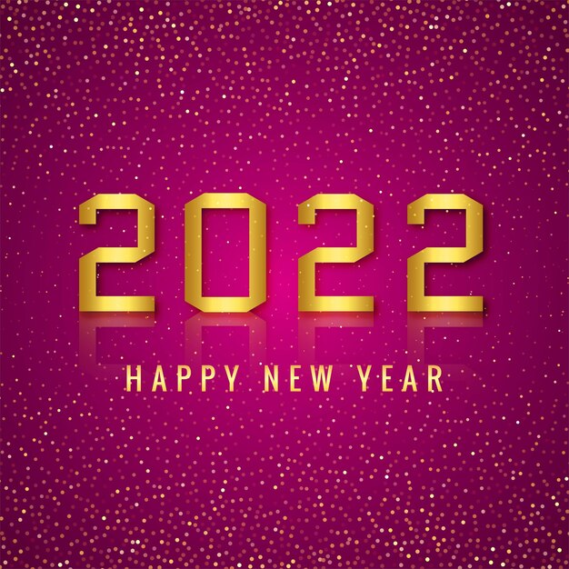 Feliz año nuevo 2022 texto dorado para fondo de tarjeta de brillos