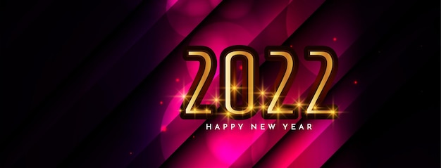 Feliz año nuevo 2022 vector de diseño de banner con estilo moderno