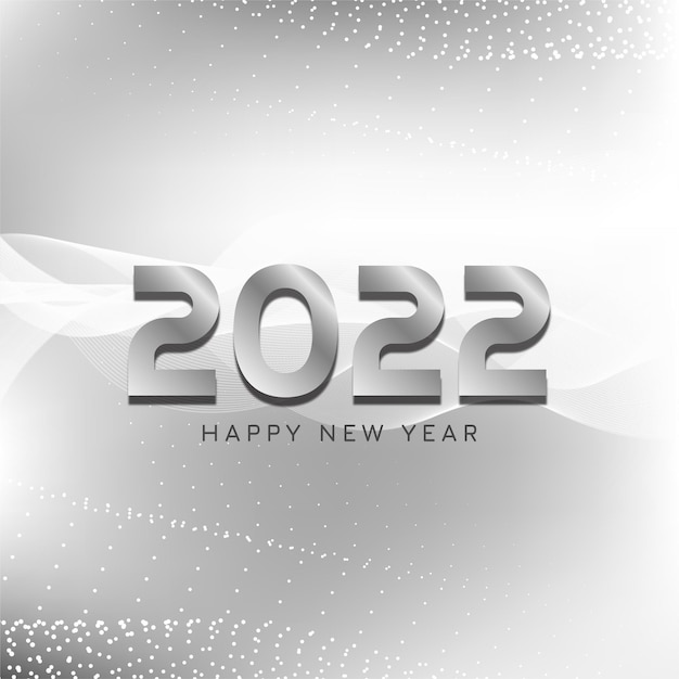 Vector gratuito feliz año nuevo 2022 vector de fondo elegante color gris