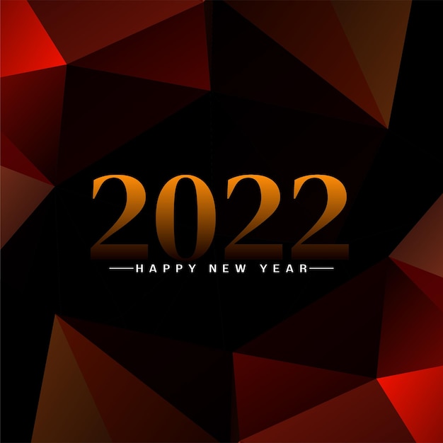 Feliz año nuevo 2022 vector de fondo poligonal moderno