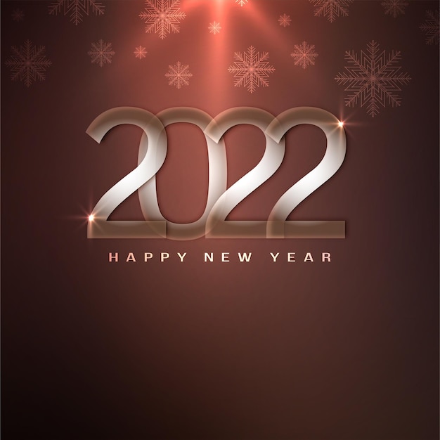 Feliz año nuevo 2022 vector de fondo de texto con estilo brillante