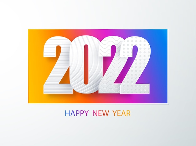 Vector gratuito feliz año nuevo 2022cover diseño de portada de arte de papel .. feliz año nuevo 2022 vector de diseño de texto. diseño de logotipo creativo 2021. concepto de tarjeta de vacaciones, cartel, banner. arte vectorial moderno.