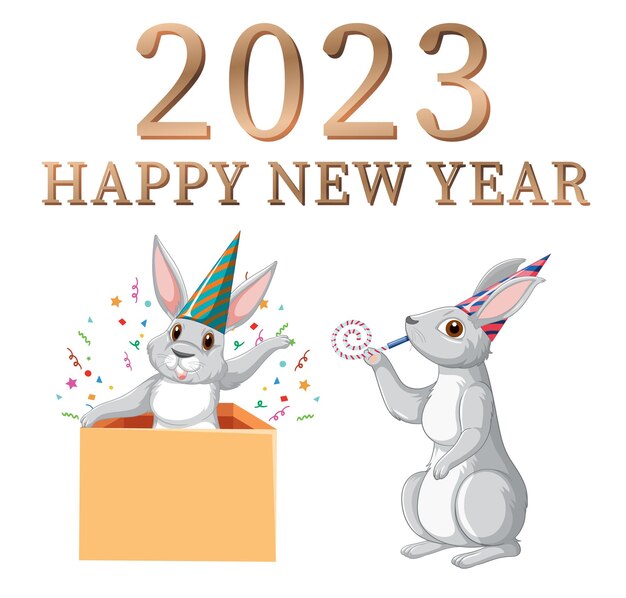 feliz año nuevo 2023 año del conejo