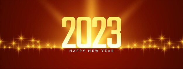 Feliz año nuevo 2023 diseño de banner decorativo moderno