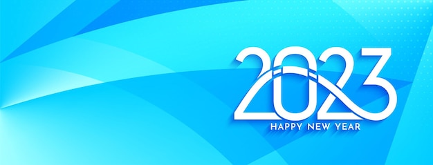 Feliz año nuevo 2023 diseño de banner moderno y elegante