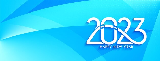 Feliz año nuevo 2023 diseño de banner moderno y elegante