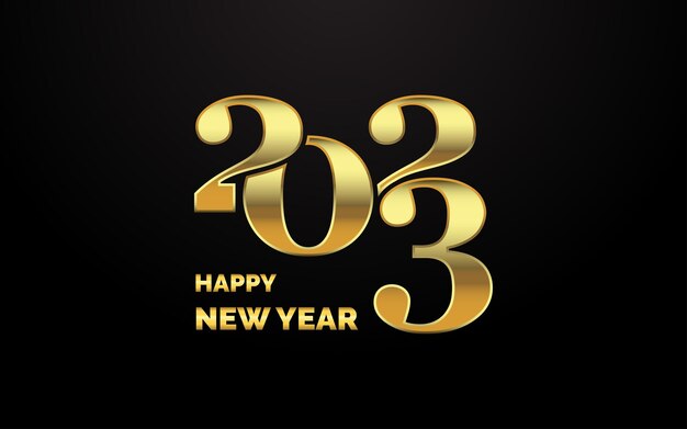 Feliz año nuevo 2023 diseño de texto para folleto diseño plantilla tarjeta banner ilustración vectorial