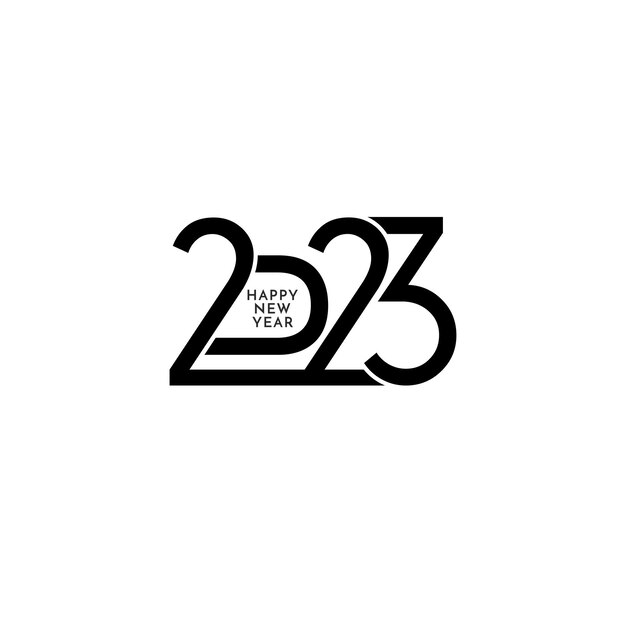Feliz año nuevo 2023 diseño de texto fondo decorativo