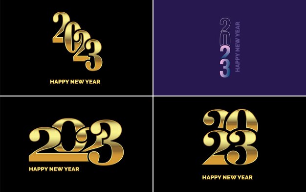 Feliz Año Nuevo 2023 diseño de texto Portada del diario de negocios para 2023 con deseos Diseño de folleto plantilla tarjeta banner Año Nuevo Ilustración vectorial