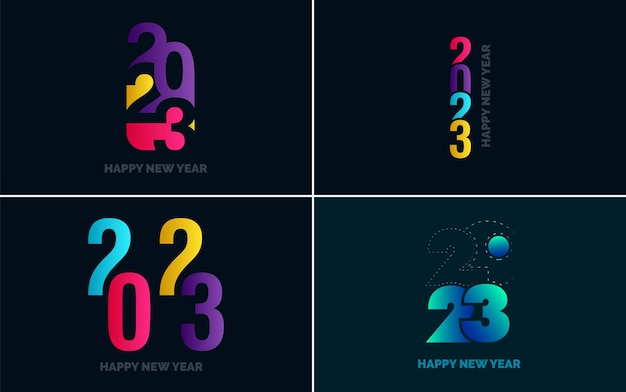 Vector gratuito feliz año nuevo 2023 diseño de texto portada del diario de negocios para 2023 con deseos diseño de folleto plantilla tarjeta banner año nuevo ilustración vectorial