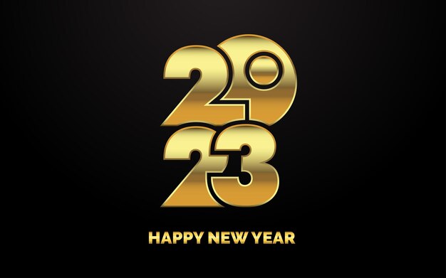 Feliz año nuevo 2023 diseño de texto Portada del diario de negocios para 2023 con deseos Diseño de folleto plantilla tarjeta banner Ilustración vectorial