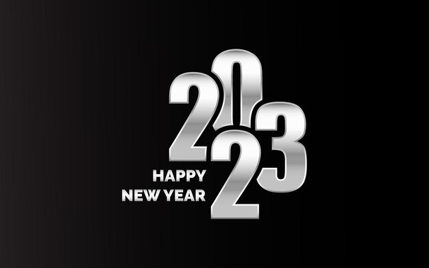 Feliz año nuevo 2023 diseño de texto Portada del diario de negocios para 2023 con deseos Diseño de folleto plantilla tarjeta banner Ilustración vectorial