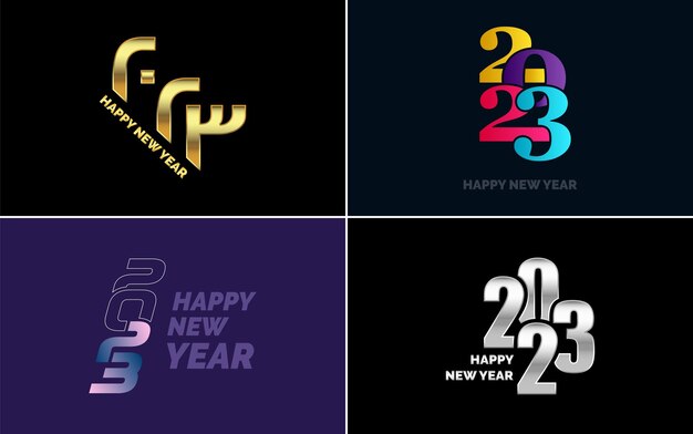 Feliz año nuevo 2023 diseño de texto Portada del diario de negocios para 2023