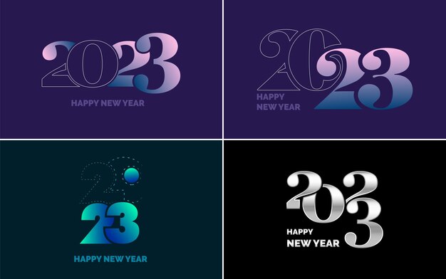 Feliz año nuevo 2023 diseño de texto