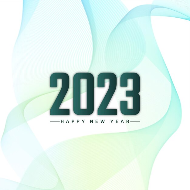 Feliz año nuevo 2023 elegante diseño de fondo ondulado