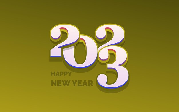 Feliz año nuevo 2023 Fondo blanco Diseño de logotipo de texto Ilustración vectorial